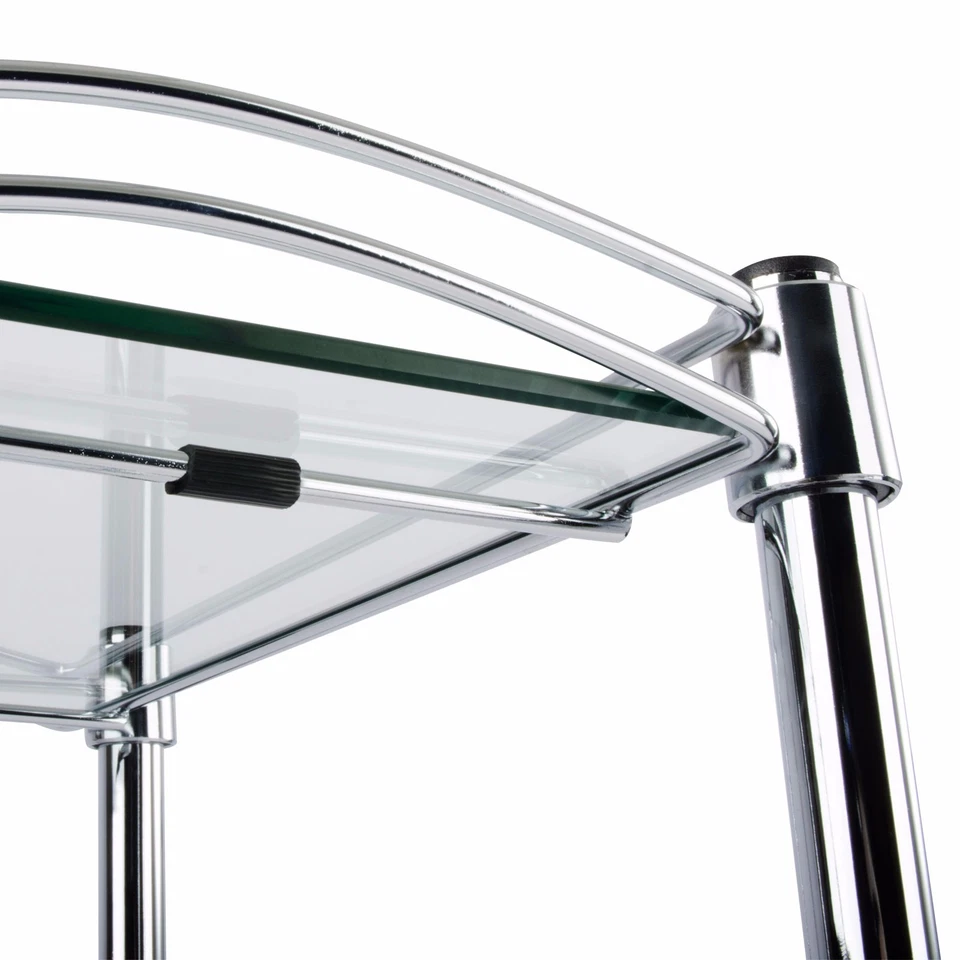 Scaffale IN Vetro B Ripiani Mensola Bagno Wohnregal con Rotelle - Immagine 4 di 4