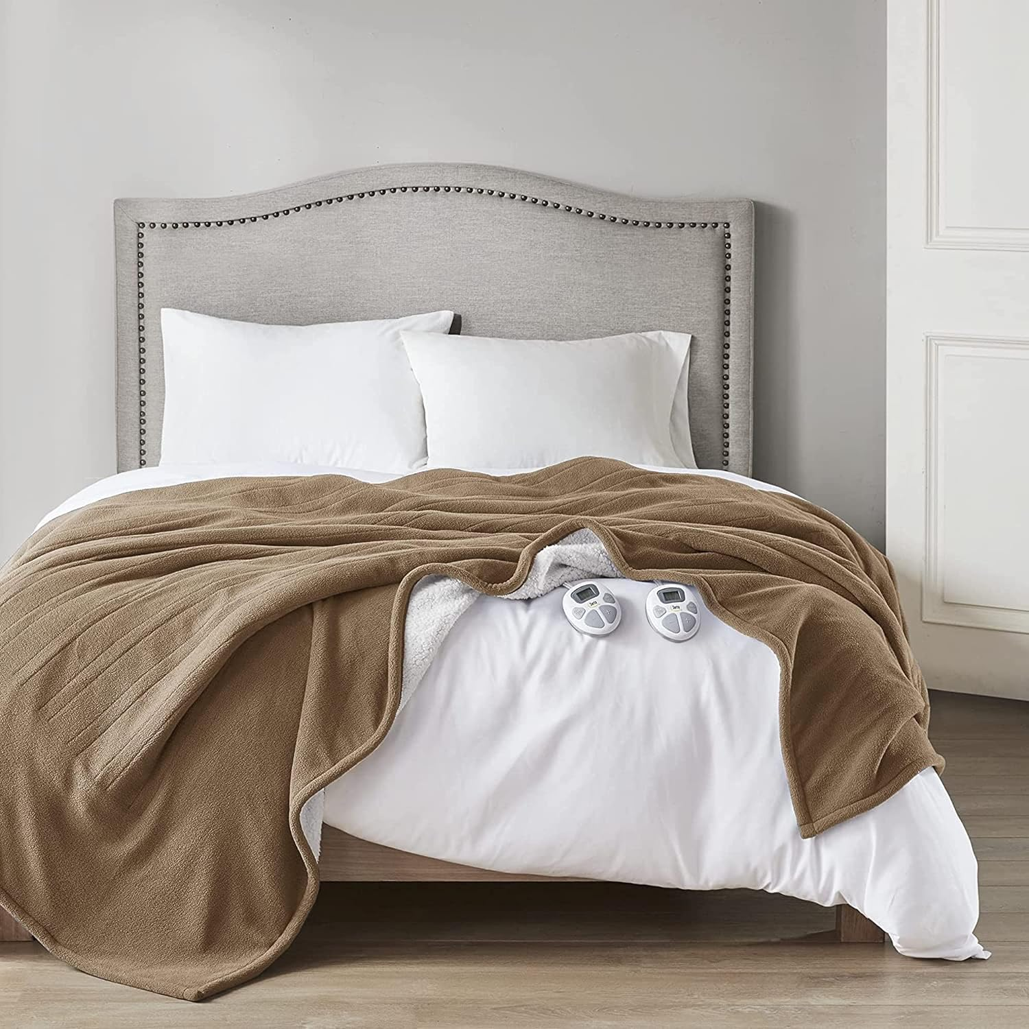 Reversible Heated Fleece Sherpa Electric Blanket for Fast Warmth & Auto Shutoff