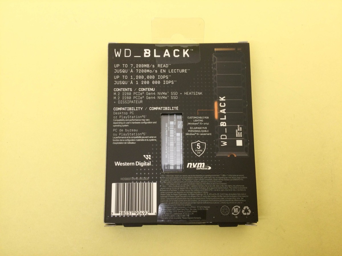 WD_BLACK 8TB SN850X NVMe 内蔵型SSD - Gen4 8TB WD_BLACK SN850X NVMe™ SSD Without Heatsink | Sandisk