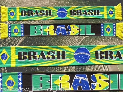Brasilien Schal ''BRASIL'' 4 Selecao WM Fan Ordem e Progresso + NEU + 100%Acryl +