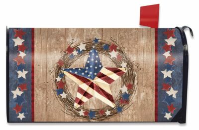 Americana Barnstar Patriotic Large Mailbox Cover Primitive Oversized