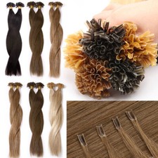 CLEARANCE U Tip Human Hair Extensions Thick 100pcs 100g Nail Tip Remy Hair Brown