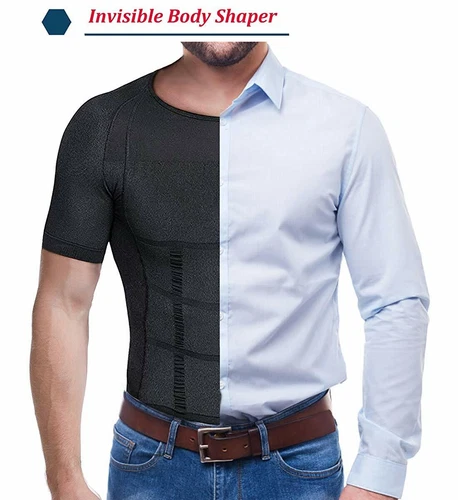US Gynecomastia Compression Shirt Slimming Men Shapewear to Hide Man Boobs Moobs - Picture 10 of 46