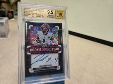 Jahan Dotson 2022 Optic Rookie Of The Year Black Scope Auto /25 BGS 9.5