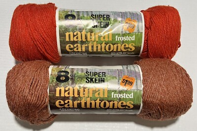 Malina lot of 2 8 oz Natural Earthtones Frosted Yarn COPPER 193 Irange Clay 192
