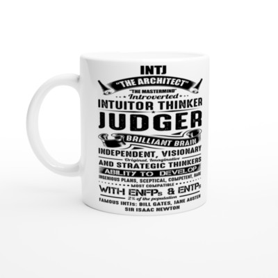 INTJ - weiße TASSE Meyer Briggs Persönlichkeit Typ Test MBTI INTROVERTIERT Geschenk 