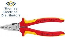 Image of Knipex Insulated Crimping Pliers for Wire End Sleeves Ferrules KN 97 78 180 SB