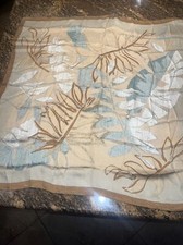 Vintage 1980s Liz Claiborne Silk Scarf Leaves 30  x30  