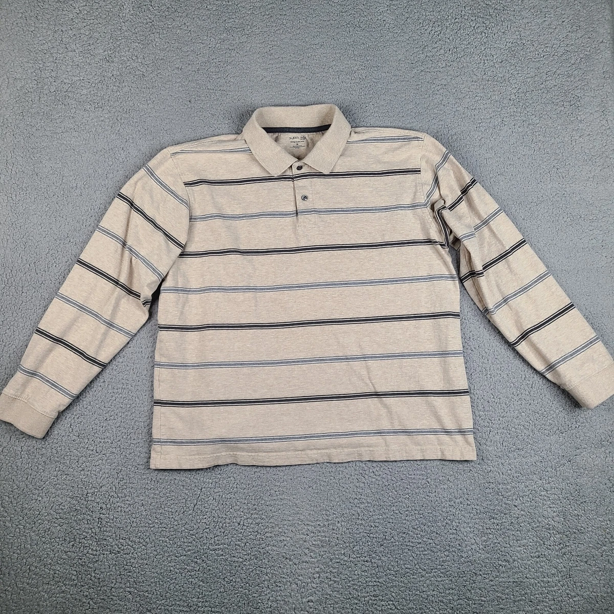 RIGHT FOR - Wool Striped Long Sleeve Polo Shirt