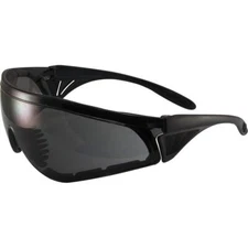 Global Vision Rattlesnake Padded Motorcycle Glasses Black Frame Smoke Lens ANSI