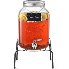 DRINK DISPENSER with Stand Lids 2 Gallon NETANY