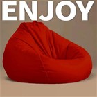 Luxury Bean Bag Chair Cover Faux Leather Without Beans XXXL Home Decor  Red
