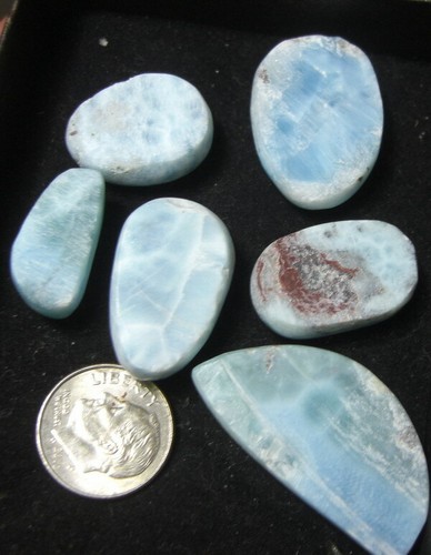 BEAUTIFUL170CT06PCS OF NATURAL LARIMAR STONES FROM DOMINICAN REPUBLIC - Picture 10 of 12