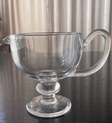 VTG Pedestal Footed Gravy Sauce Server W/ Handle 5x5.5 “ Elegant Buffet Table - Image 1 of 4