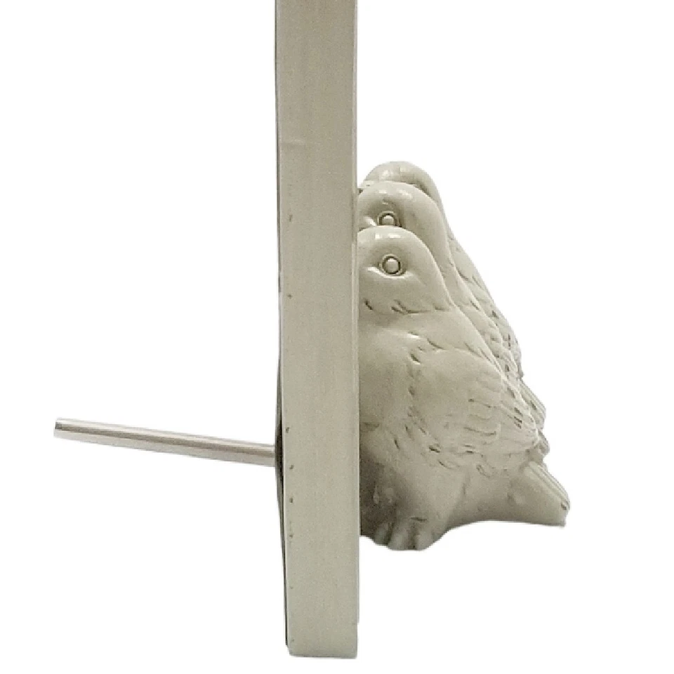 WT Pier 1 Imports Rustic Framed Mirror W/ Bird Figures Off White 7-3/4 X 5-3/4" - Image 4 of 4