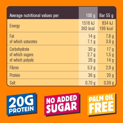 ® Protein Bar Con 20G Di Proteine E 214Kcal • Barretta Proteica a Basso Contenut - Foto 4 di 12