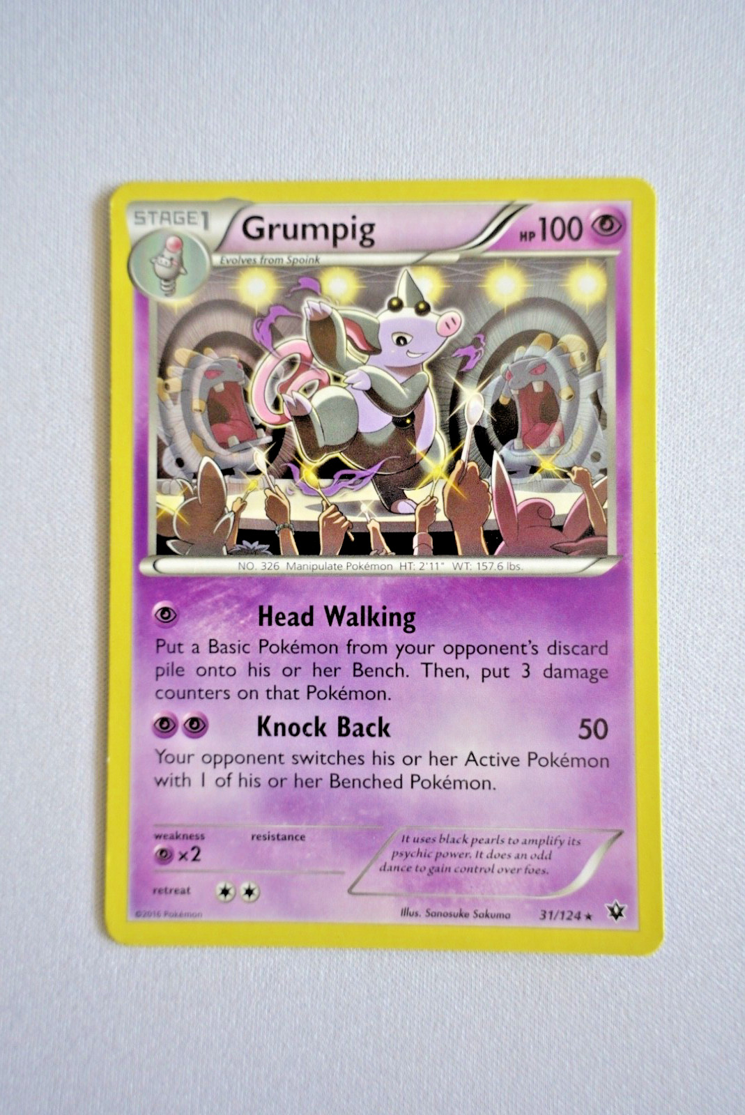 Grumpig XY Fates Collide 31/124 Rare LP