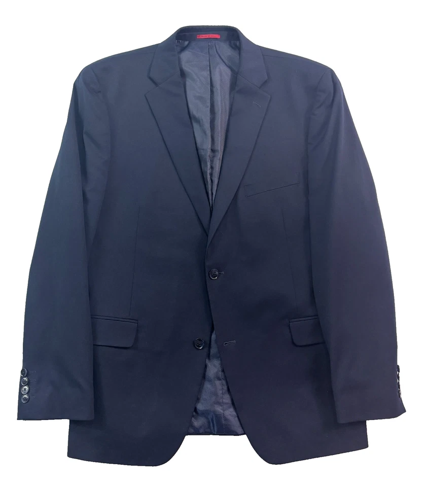 Traje Pantalón Alfani 44L 38x32 Azul Marino 2 piezas Elastizado Reciente Moderno Dos Botones Foto 2 de 4