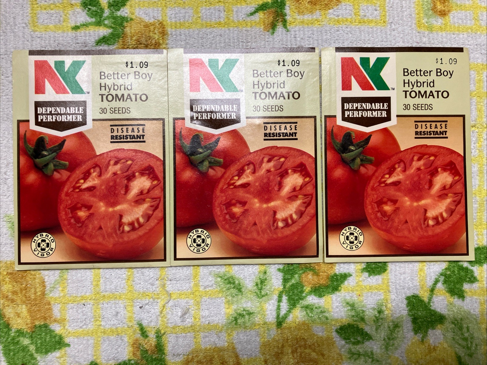 Vintage Northrup King Better Boy Hybrid Tomato Seed Packets
