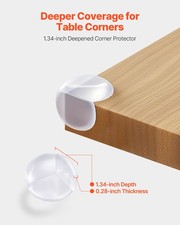 Corner Protectors Baby Proofing, 24 Pack, Clear Transparent Table Corner Guard