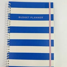 Home Finance Bill Organizer w/ Monthly Pockets Budget Planner Blue & White