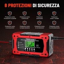 Caricabatterie Auto 10A 12V per Moto Barche Batteria AGM Lifepo4 Multiuso - Miniatura 5
