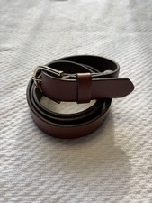 BANANA REPUBLIC-Brown Leather Belt Brass Buckle Wide Classic Preppy SzM Wmn NEW