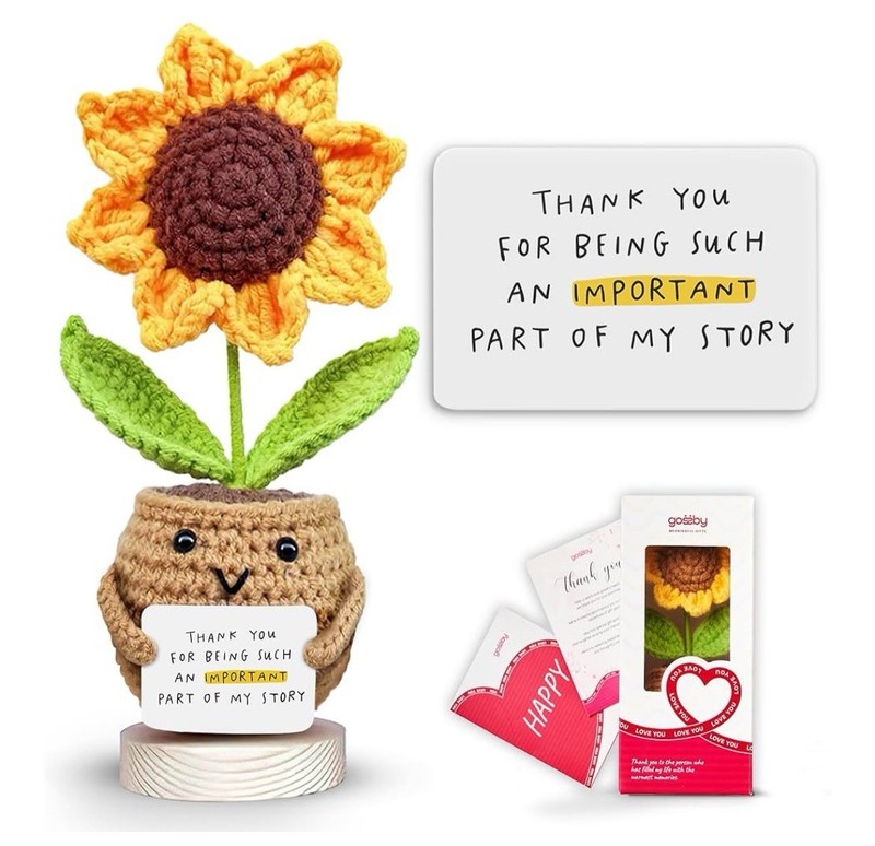 Gossby Positive Sunflower Doll Crochet Thank You for Being an Important Part…