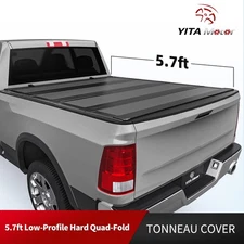 5.7FT Low Pro Hard Tonneau Cover Truck Bed For 2019-2026 Dodge Ram 1500 4-Fold