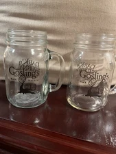 Gosling's Black Seal Rum Dark N' Stormy Glass Pint Mason Drinking Jar w/Handle