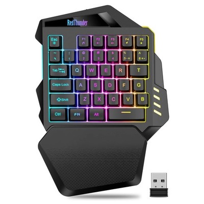 RedThunder Wireless One-Handed Gaming Keyboard, 2.4Ghz RGB