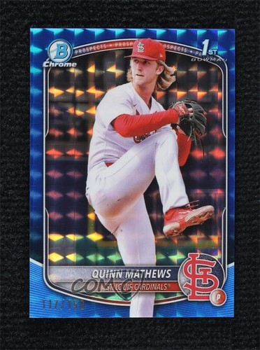 2025 Bowman Chrome Prospects Blue Geometric Refractor 117/150 Quinn Mathews