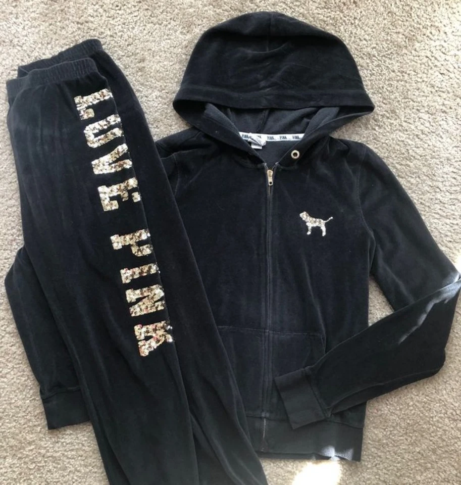 Rare VS PINK BLING hoodie (S) And SWEATPANT (XS) SET - Image 2 of 4