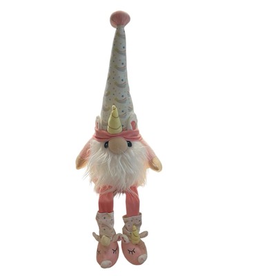 HUGS FEEL THE LOVE Plush Unicorn Gnome Pink  STARLIGHT  26 in Shelf Sitter