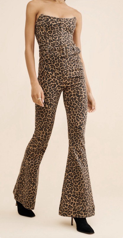 preowned show me your mumu santa fe leopard jumpsuit sz xs 
