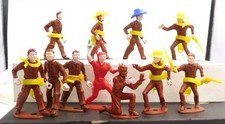 MPC Ring Hand Cowboys and Indian 11 Figures, Plus Accessories Collector-Painted