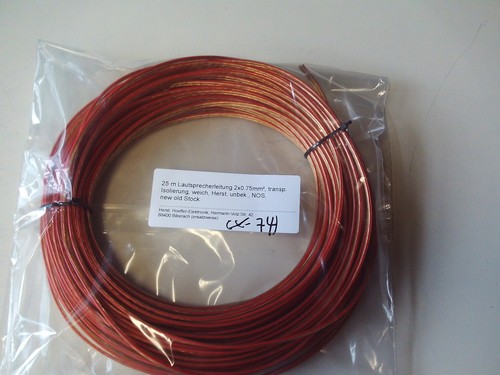 25m Lautsprecherleitung 2x0.75mm², transp., Isolierung, weich, H., NOS, (X-74)