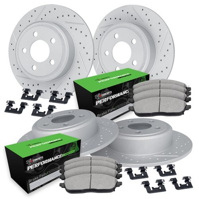 For Cadillac STS 05-08 Brake Kit Drilled & Slotted Front & Rear Brake Kit w
