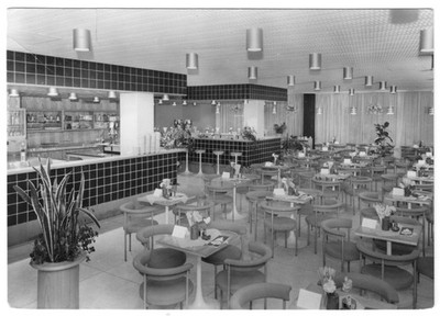 AK, Rostock Warnemünde, Hotel ''Neptun'', Milch-Mokka-Eis-Bar, 1974