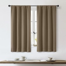 Sally Short Blackout Curtains for Bedroom Living 40"W x 54"L Pack of 2 Taupe