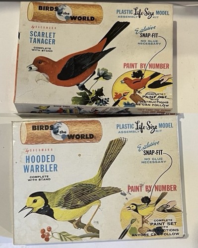 Birds of the World Scarlet Tanager & Hooded Warbler Vintage Paint By # Kits