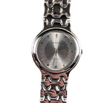 Geneva Women's Quartz Wristwatch Silver Tone Metal Band Silver Dial New Battery