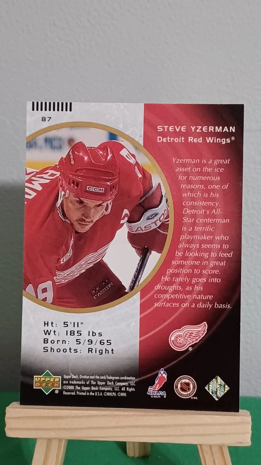 1999-00 Upper Deck Ovation #87 Steve Yzerman SS SP Detroit Red Wings Hockey - Image 2 of 4
