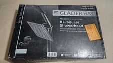 Glacier Bay Modern Handheld & Fixed Rainhead Showerhead in Matte Black(No Valve)