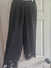 Paradiso Stretch 100% Rayon Black  Cropped Pants With Fringe Size 8 Boho  — photo 2