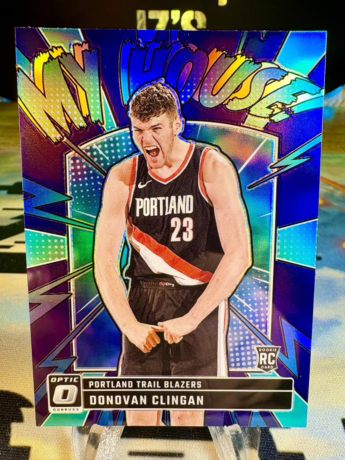 2024-25 Donovan Clingan Panini Donruss Optic My House Purple Prizm Rookie Card #