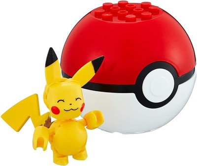 Mega Bloks Pokemon PIKACHU Figur Pokeball 10cm Bausteine Construx Original