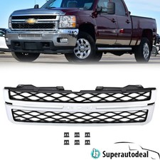 Grille Fit For 2011-2014 Chevy Silverado 2500 3500 Hd Black Chrome Ltz Lt Wt Grille Fit For 2011-2014 Chevy Silverado 2500 3500 Hd Black Chrome Ltz Lt Wt