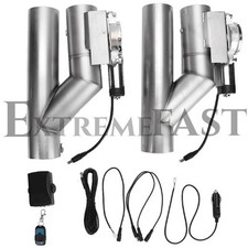 2pcs 2electric Downpipe E-cut Out Valve One Controller Remote Kit