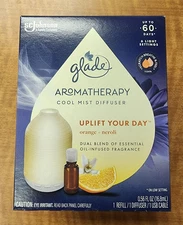 Glade Aromatherapy Cool Mist Diffuser Uplift Your Day orange + neroli